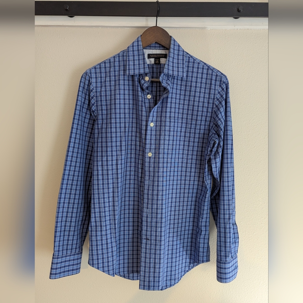 Banana Republic Blue Plaid Casual Shirt